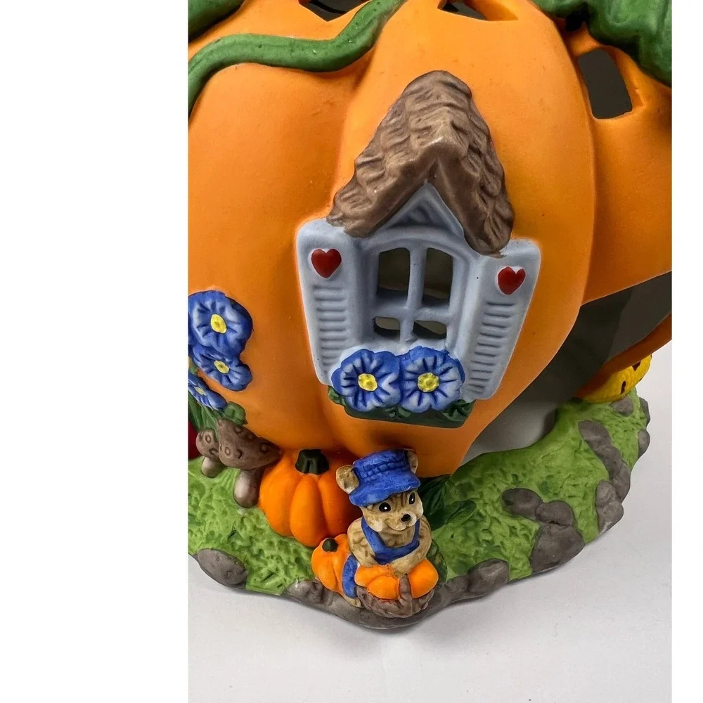 Partylite Pumpkin Tealight House P7316 Halloween Ceramic Candle With Box - Picture 3 of 13